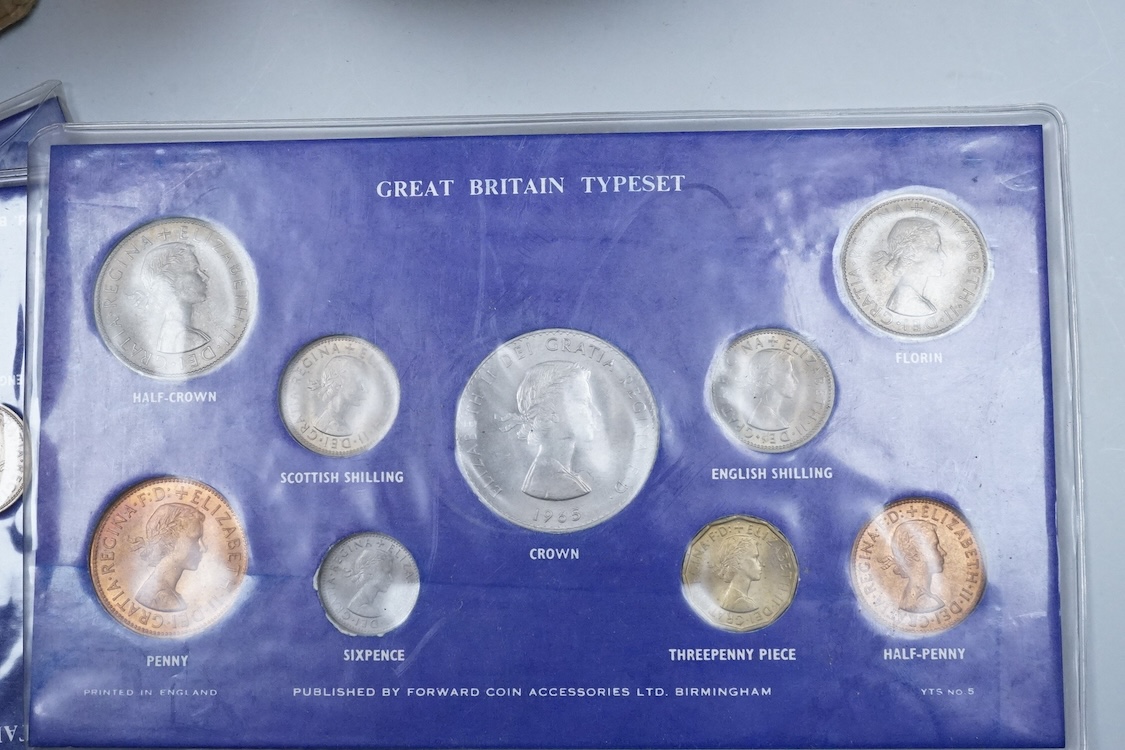 A group of modern commemorative crowns and decimal packs